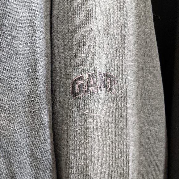 GANT gray 1/4 zip college logo knit sweatshirt - Picture 3 of 8